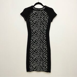 Dynamite Black Geometric Knit Mini Dress